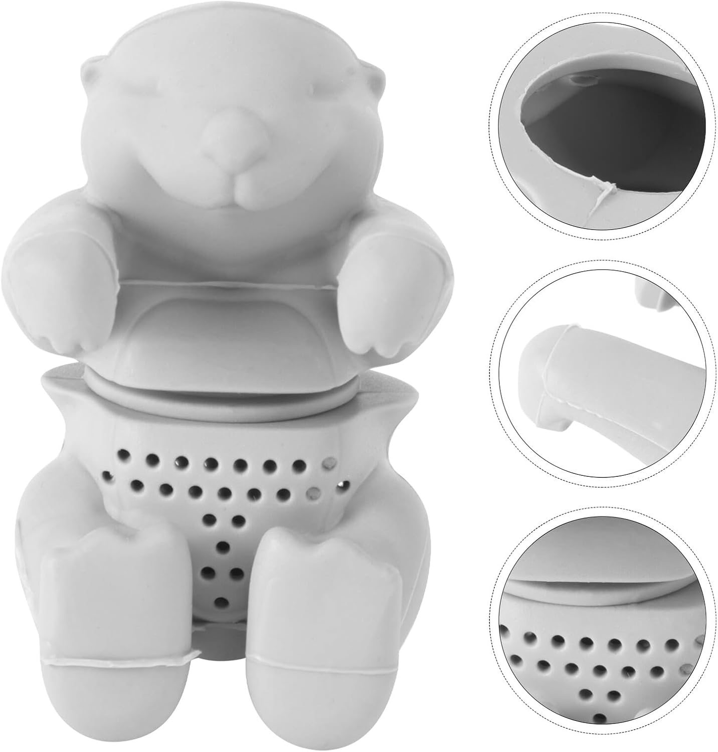 Food-grade Silicone Otter Shape Tea Infuser Cute Loose Leaf Tea Filter with Fine Slots for Mugs Easy to Clean Kitchen Gadget image 3