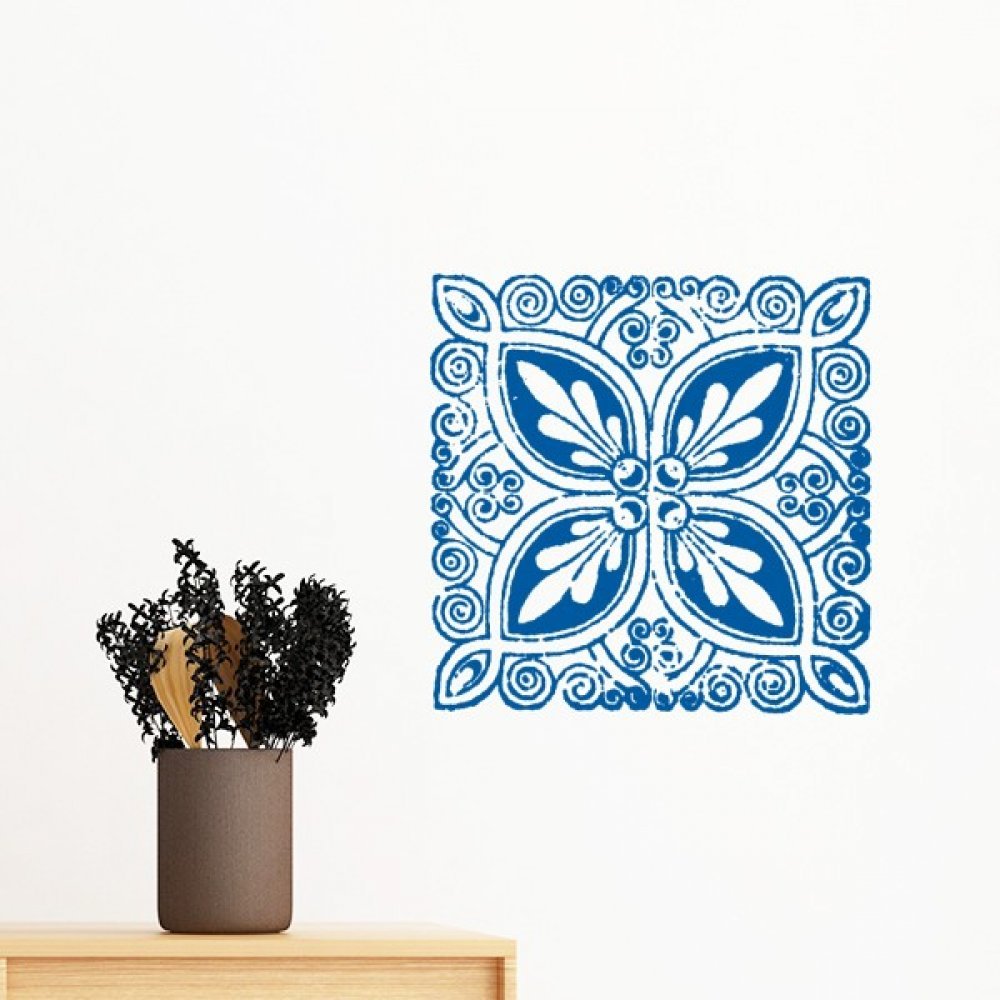 Autocollant mural bleu Talavera 50cm pour décoration de chambre