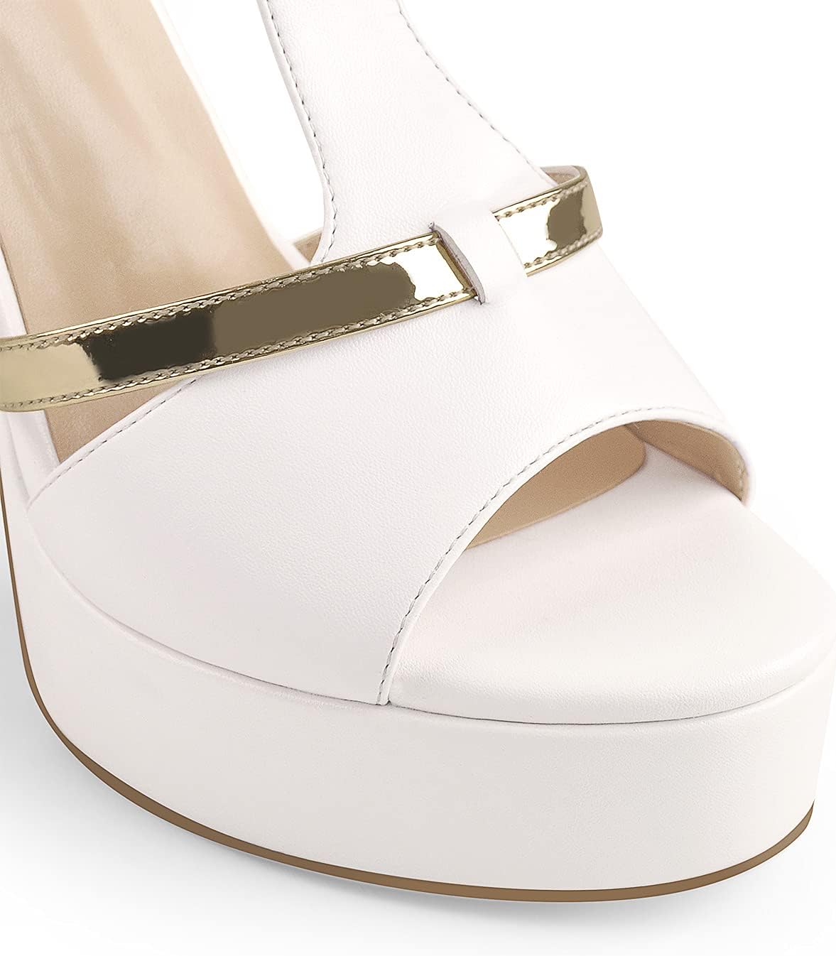 Platform Stiletto High Heels for Women, Round Open Toe Ankle Strap Sexy Heeled Sandals for Wedding Party Dress - Image 4