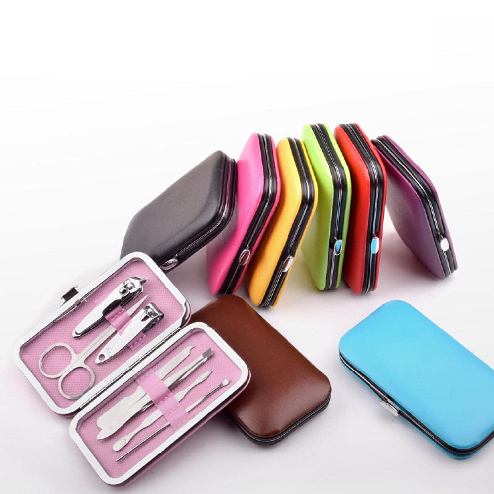 Kit de manicura y pedicura, juego de cortaúñas de 7 piezas, kit de herramientas de manicura, kit de aseo profesional, herramientas de cuidado de cortador de uñas para viajes a casa, para hombres y m