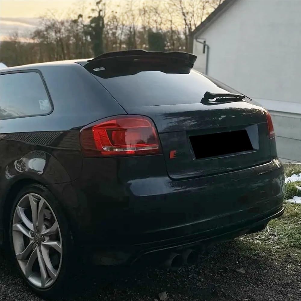 Tylny spojler dachowy samochodu kompatybilny z Audi A3 Sportback 8P Facelift 2004-2013 tylne skrzydło czarny błyszczący zestaw karoserii ABS akcesoria tuningowe(Matte Black)