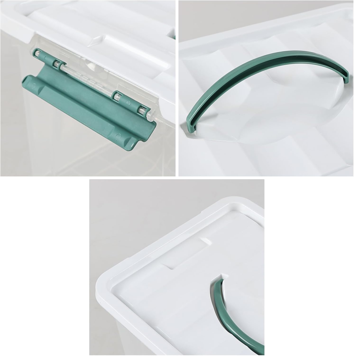 14 Quart Clear Plastic Latching Box with Handle, Plastic Storage Bin with Lids, 6 Packs