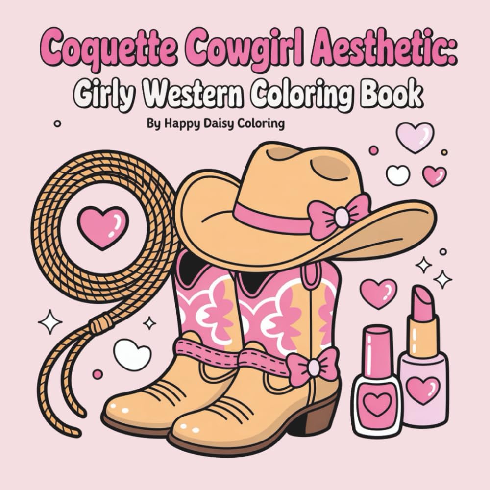 Coquette Cowgirl Aesthetic: Girly Western Coloring Book