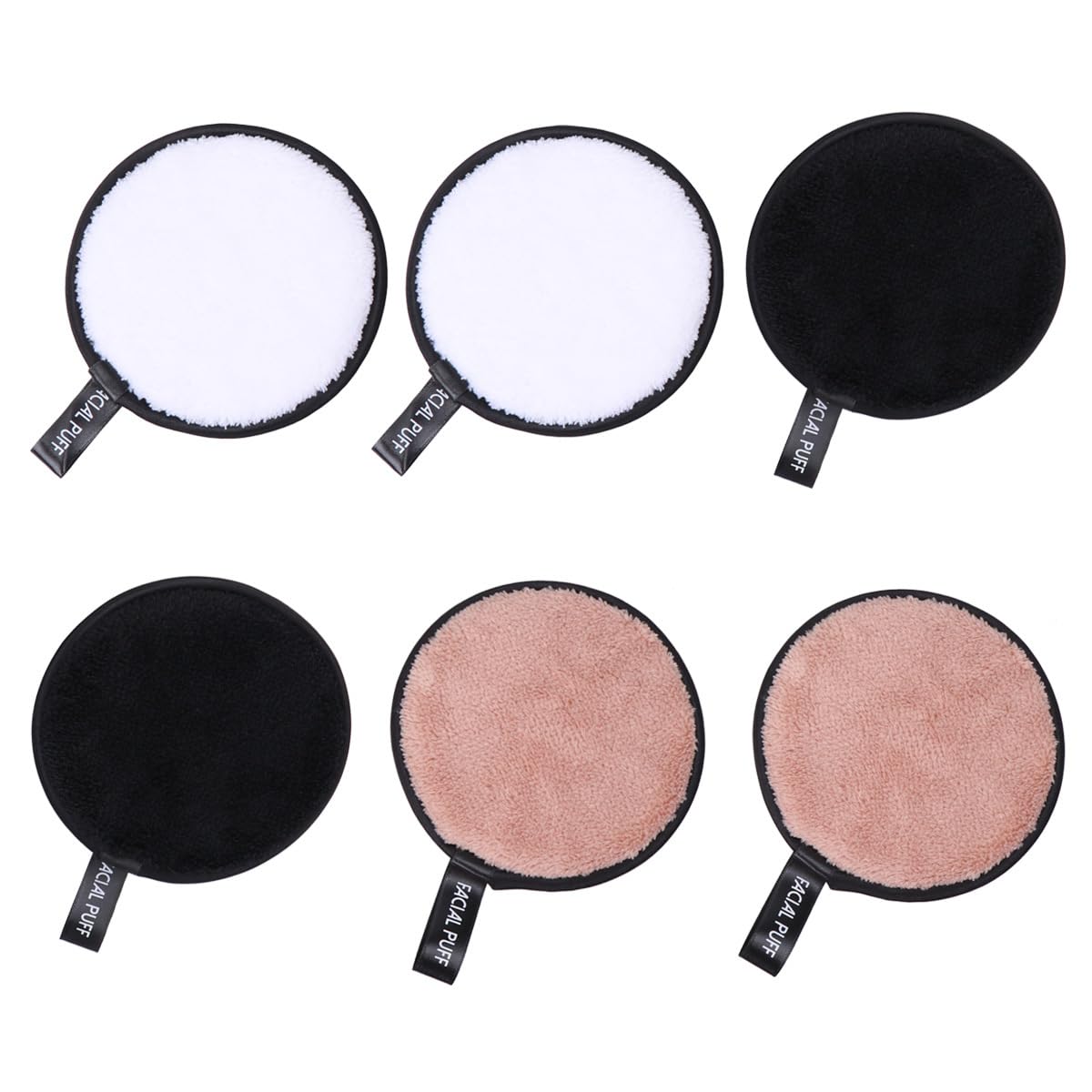Lurrose 6 Piezas Almohadillas Desmaquillantes Reutilizables Paños Lavables de Limpieza Facial Microfibra Rondas de Algodón Toallitas Desmaquillantes Toallas Algodón para Uso Doméstico Y de Viaje