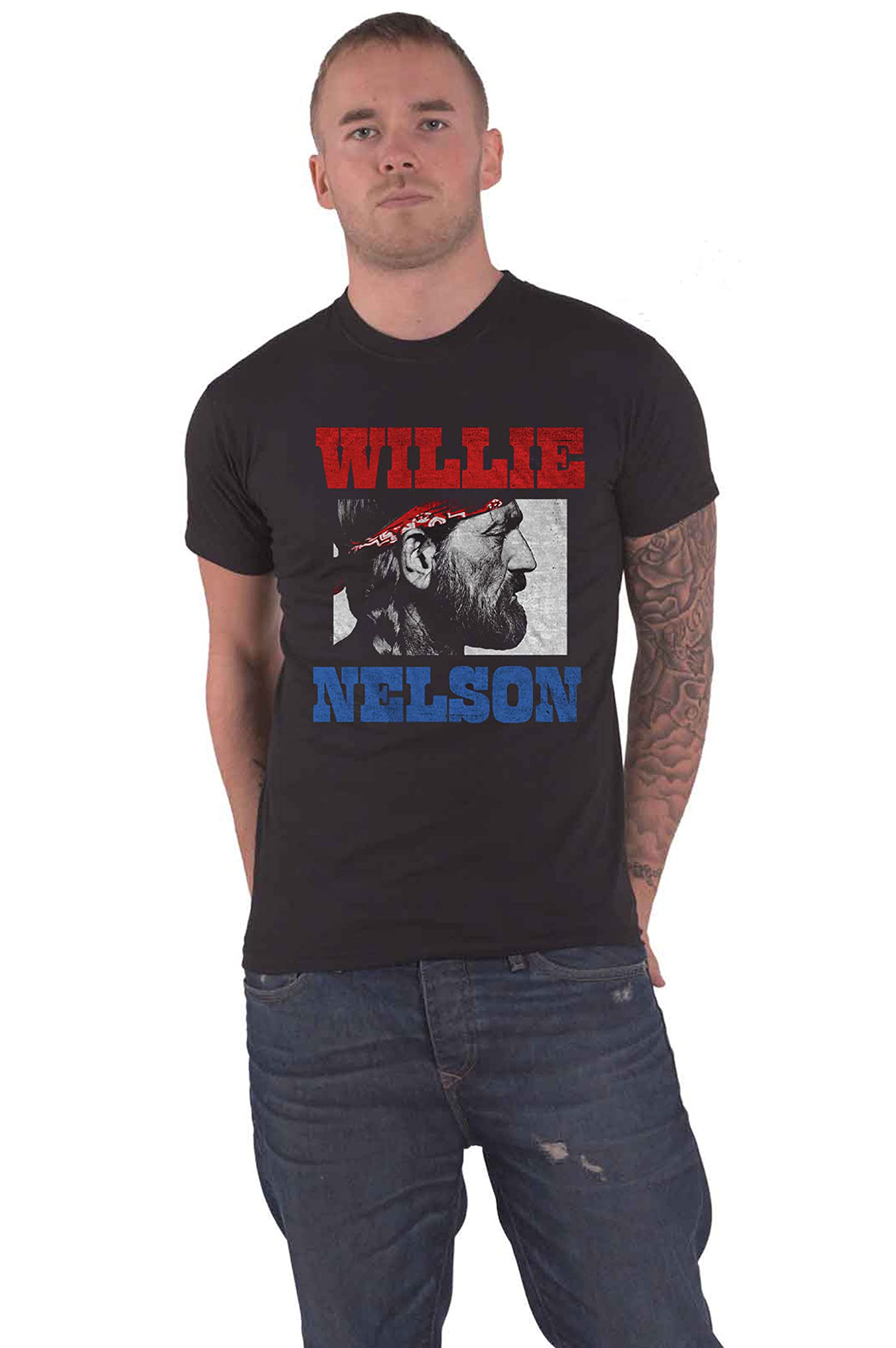 Willie Nelson T Shirt Stare Logo New Official Men's Black Size XXL
