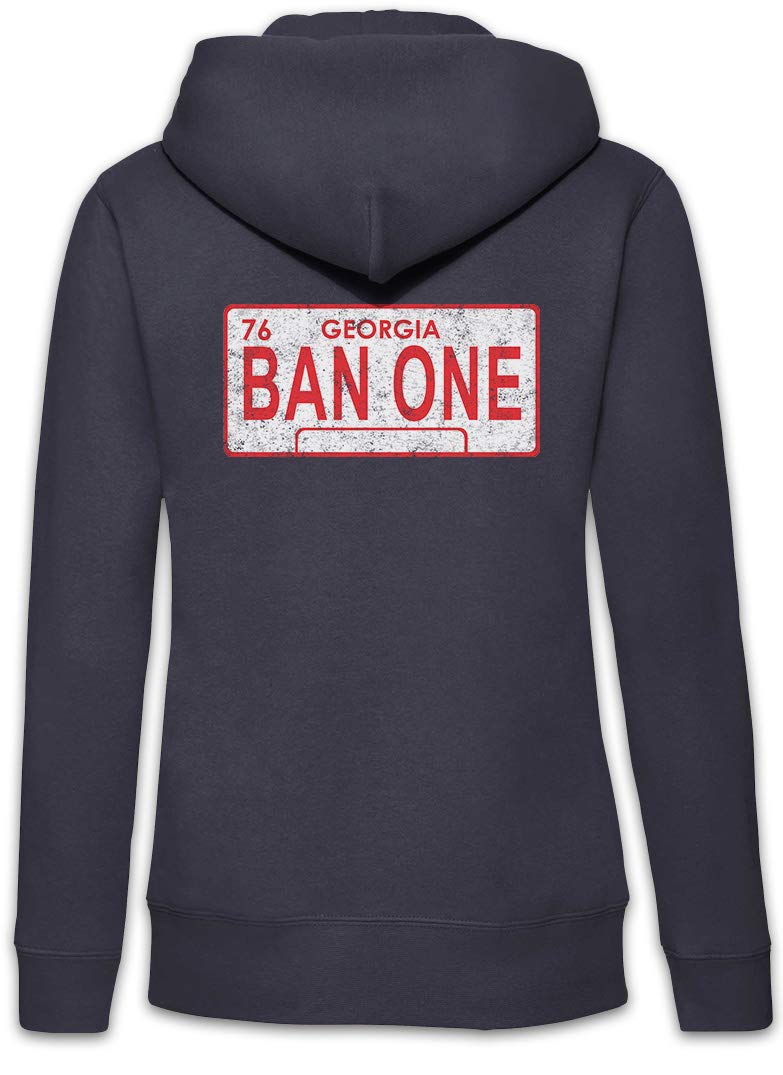 Urban Backwoods Ban One Sign License Plate Felpa da Donna con Cappuccio Zip Hoodie Zipper