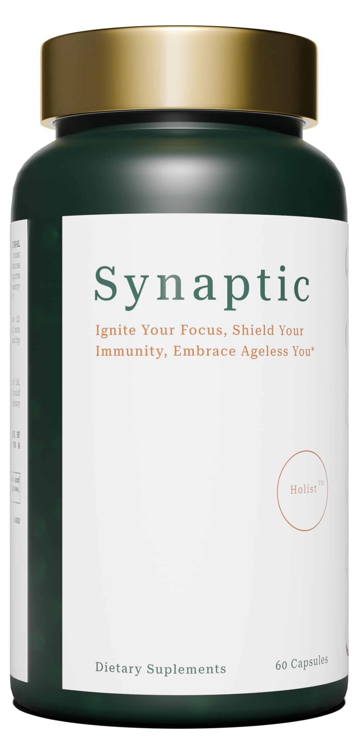 Synaptic Lion’s Mane Mushroom Supplement for Immune Support, Brain Health, Energy & Longevity – Reishi, Shiitake, Maitake – All-Natural Nootropic, Non-GMO, Vegan, Gluten-Free – 60 Capsules