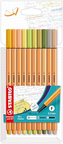 Fineliner - STABILO Point 88 - Wallet of 10 - Assorted Colors