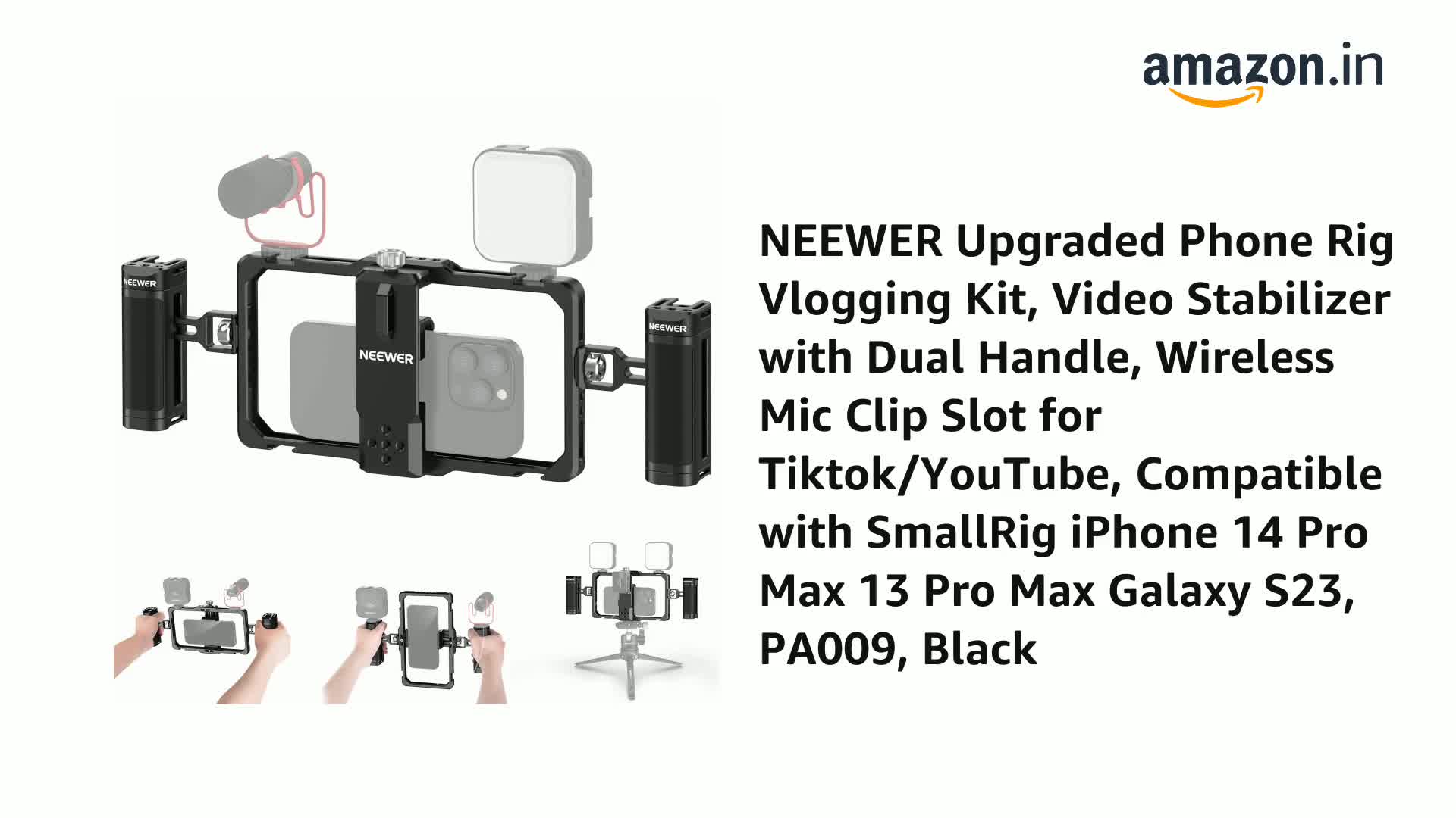 NEEWER Kit de Stabilisateur de Téléphone Vidéo Rig,Cage de Téléphone