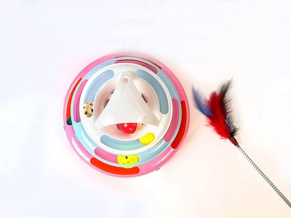 Miapet Tower of Tracks 4 Tiers Hairy Round Cat Toy 24 x 13 Cm (Mix)