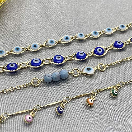Dainty Evil Eye Bracelets For Women,14K Gold Evil Eye Chain Bracelet For Girls #TOP5