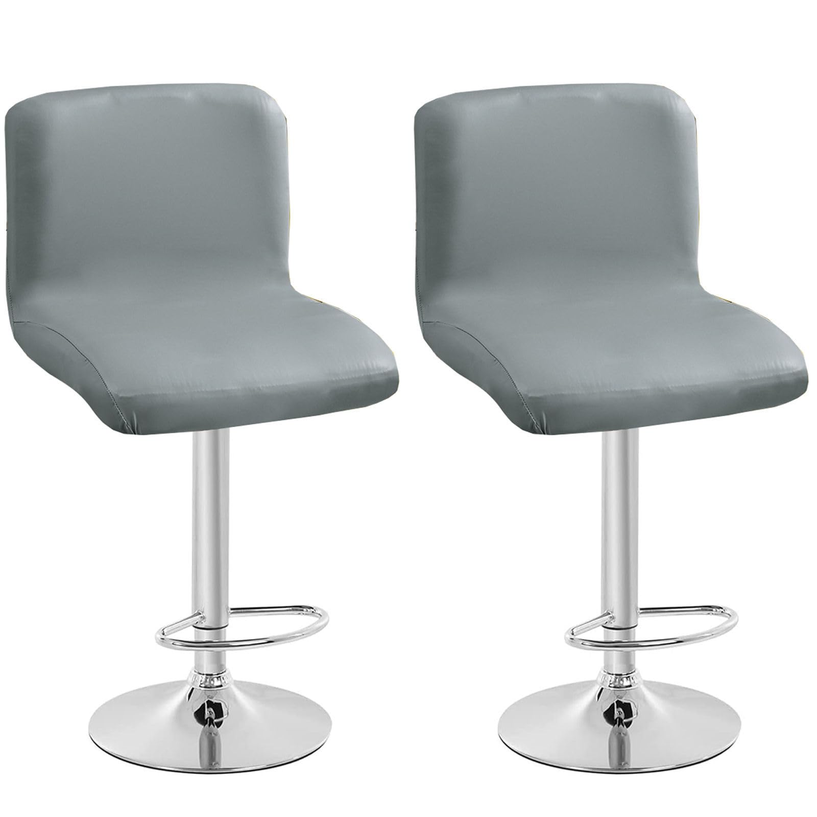 Waterdichte barkruk hoes met rugleuning, PU barkrukhoes met afneembare elastische bodem, eetkamerstoelhoes, voor café, bar, zwart, 4 stuks