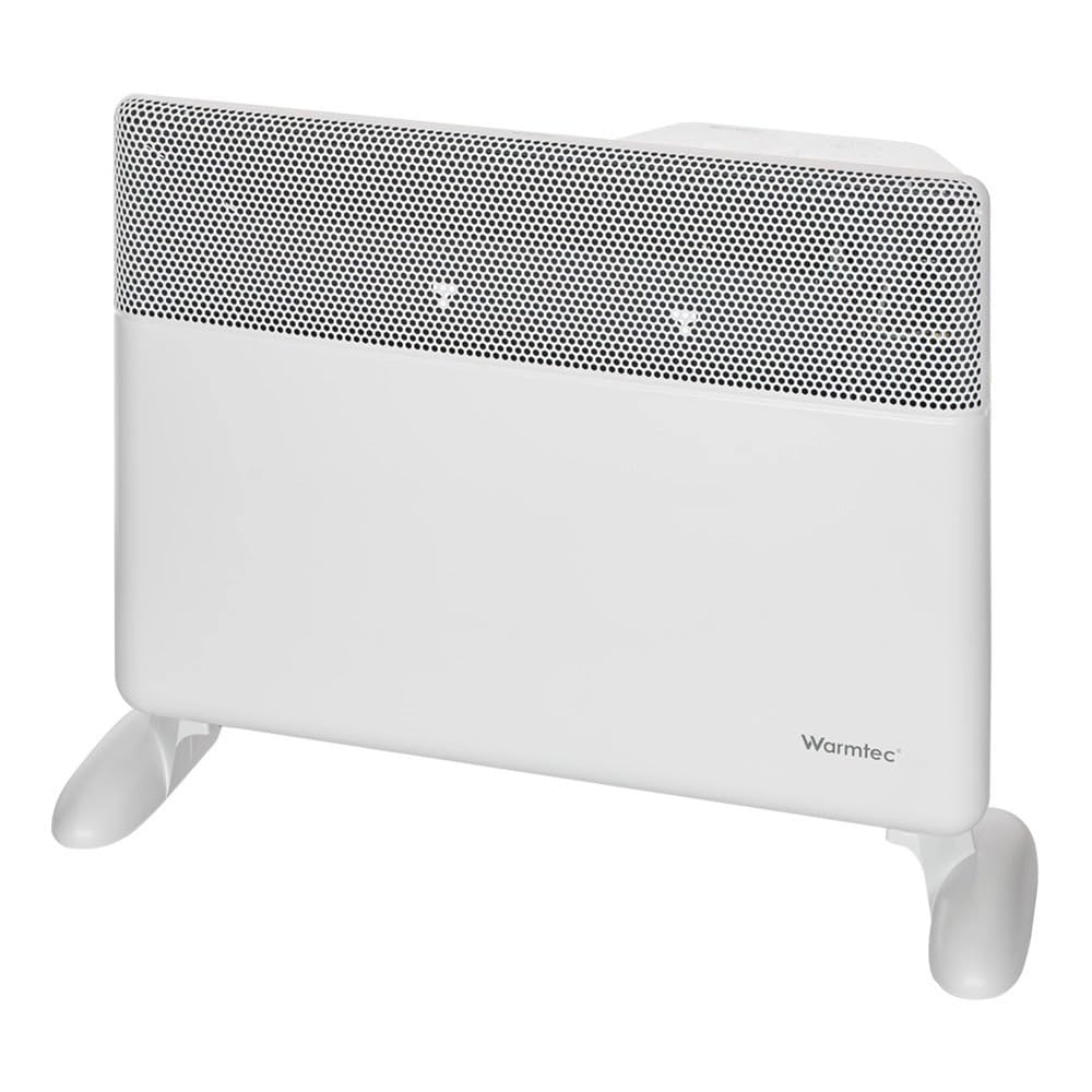 WARMTEC Radiador Eléctrico Inverter 1500W - Convector Bajo Consumo WiFi - Calefactor de Pared y Portátil - Termostato, Temporizador, clase de protección IP24 - Blanco