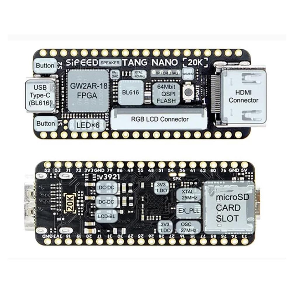 Sipeed Tang Nano 20K FPGA Scheda di sviluppo RISCV Linux Giocatore di giochi retrò (senza pin header saldato)
