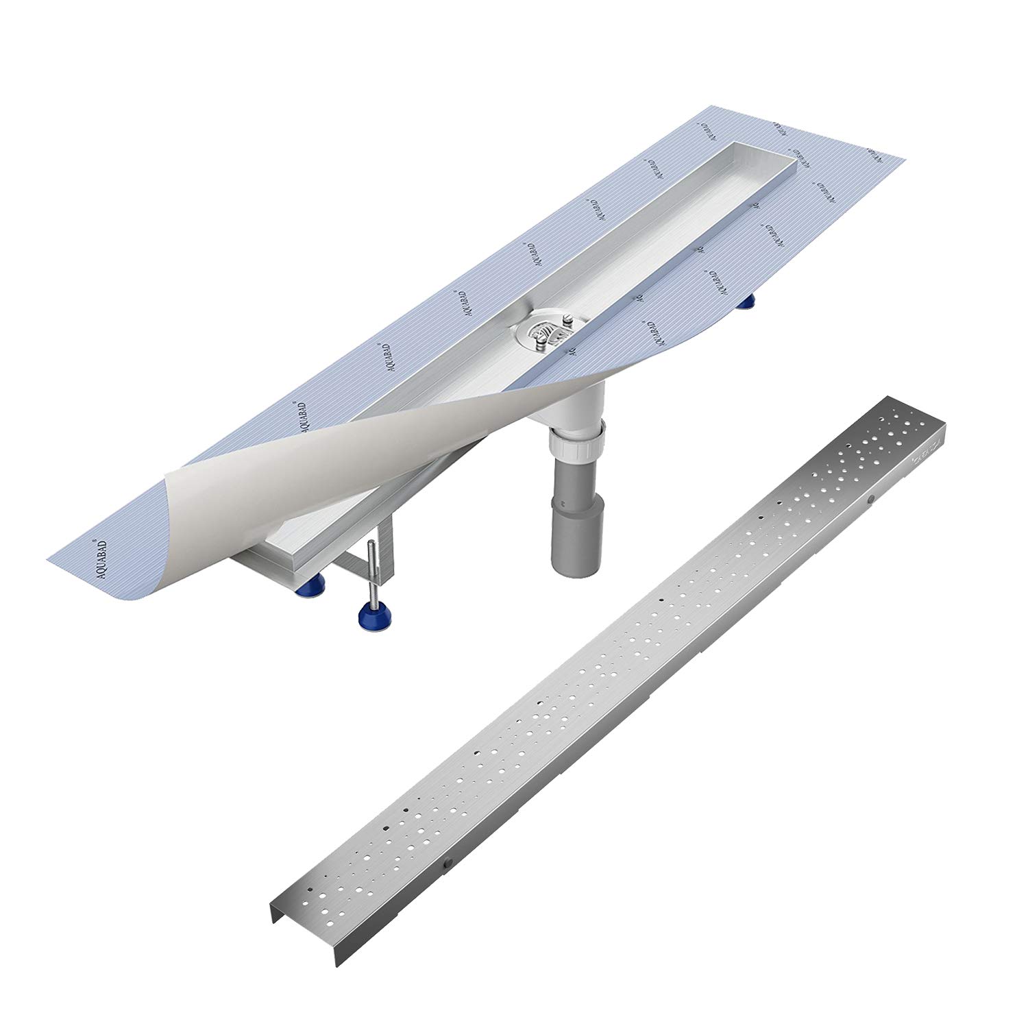 Aquabad Duschrinne SDS Pro 80 cm, Regen, Abgang mittig senkrecht