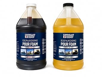 Fiberglass Supply Depot 4 Lb. Density Expanding Pour Foam, 2 Part Polyurethane Closed Cell Liquid Foam for Boat and Dock Flotation, Soundproofing, Filling Voids, and Insulation 2 Gallon Kit
