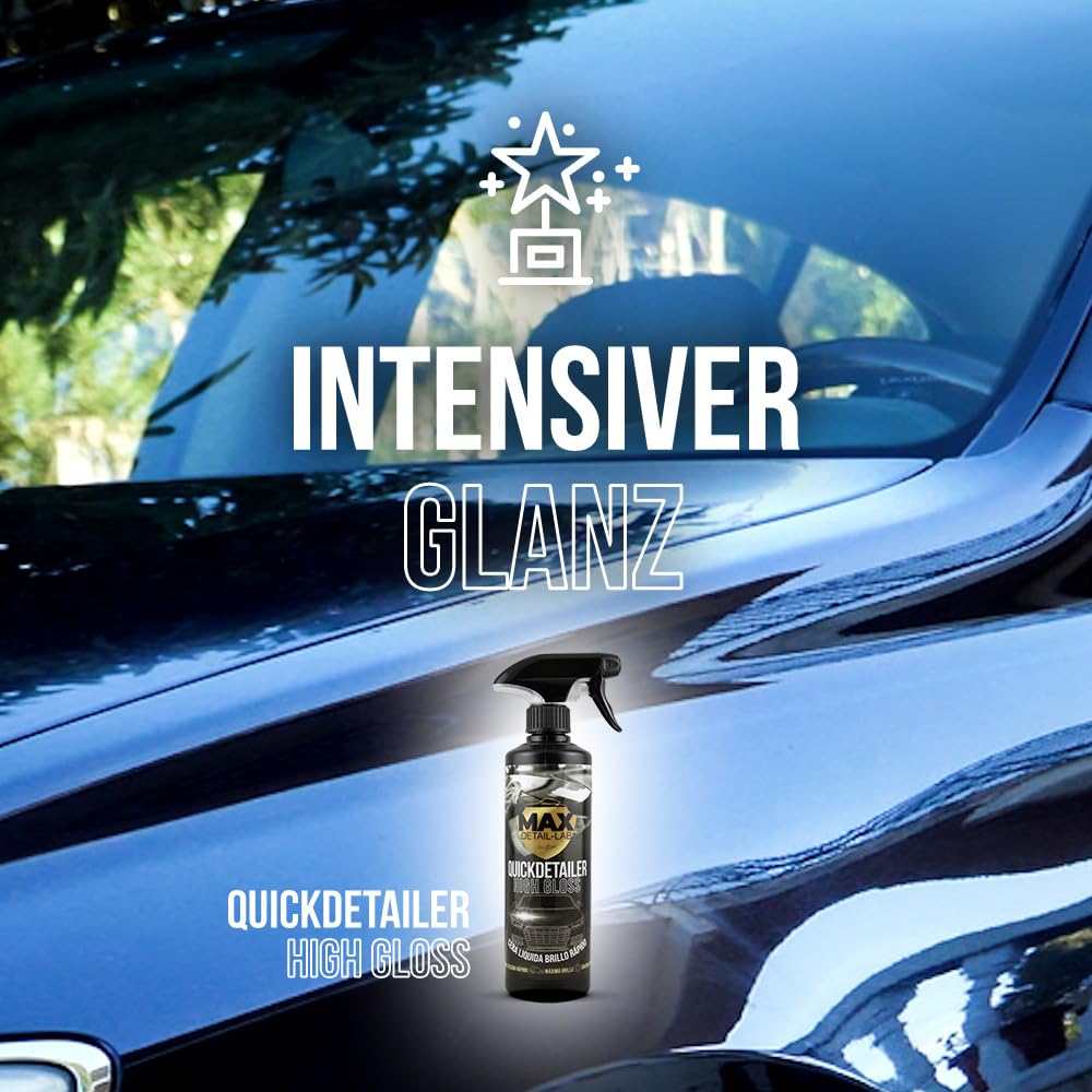 MAX DETAIL-LAB - Quickdetailer - Autopolitur Quick Detailer Autowachs Hoher Glanz, Sofortige Wirkung, Schnell Trocken, Carnaubawachs Auto Versiegelung Politur Set Detailing Kit Car Motorrad, 5L