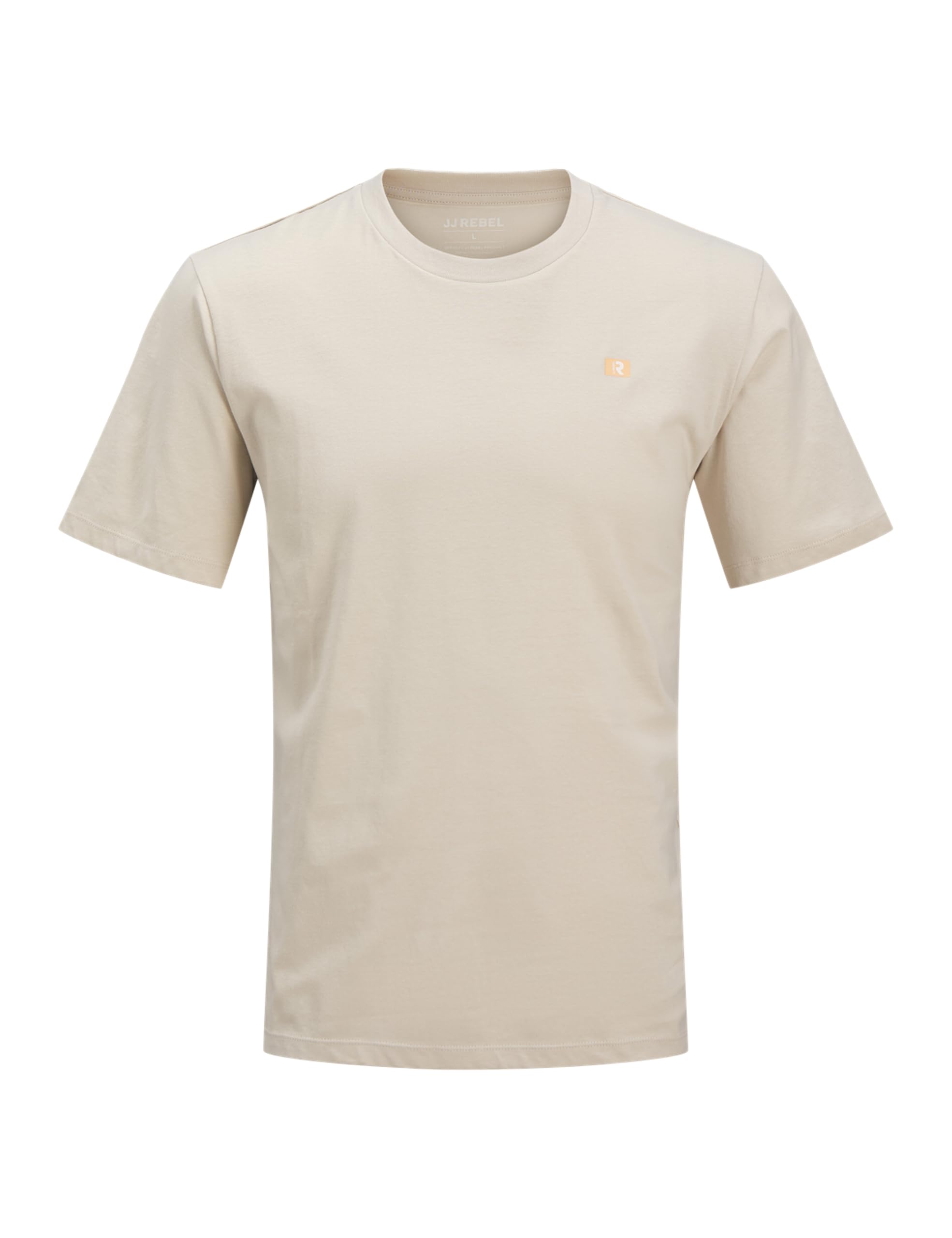 JJ REBEL Men's Jrebflag Rebel Logo Tee SS Crew Neck, Moonbeam, L