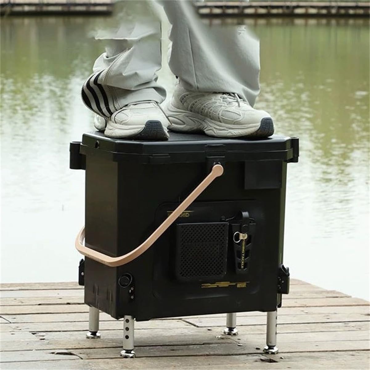 Secchio porta pesci vivi scatola attrezzi pesca sgabello portatile