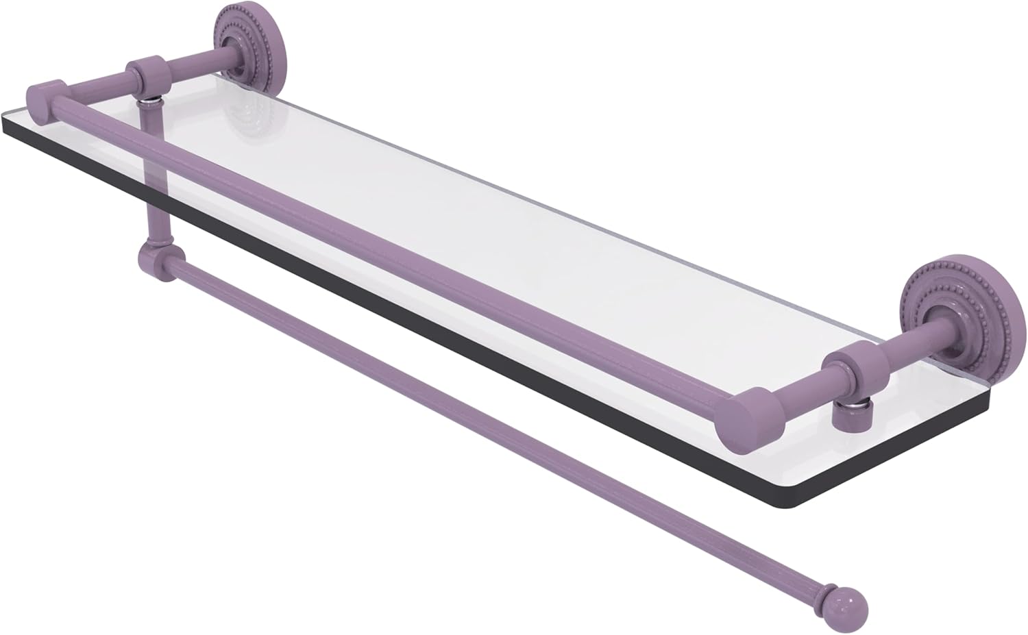 Allied Brass DT-1PT/16-GAL Dottingham Collection Paper Towel Holder with 16 Inch Gallery Glass Shelf, Matte Gray