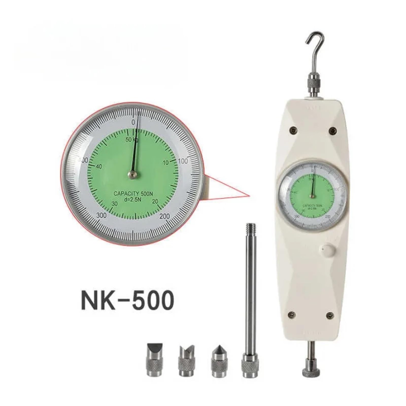 Misuratore di forza digitale Push Pull Force Meter 10N-500N Analogico Misuratore di forza Push and Pull Tester Dinamometro Facile da usare e trasportare (Nlb 300)