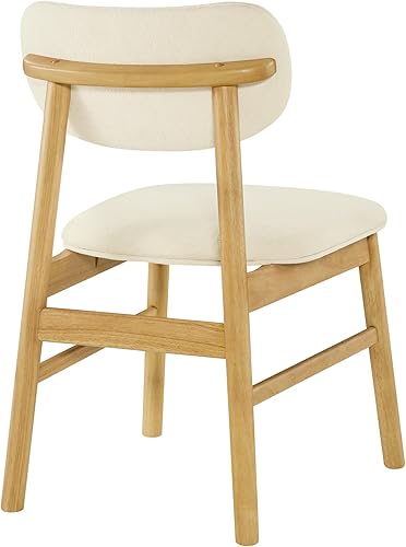 Miniatura 12 de CHITA Juego de 2 sillas de comedor tapizadas, modernas sillas de cocina y comedor de mediados de siglo, marco de madera de goma en roble, tela de