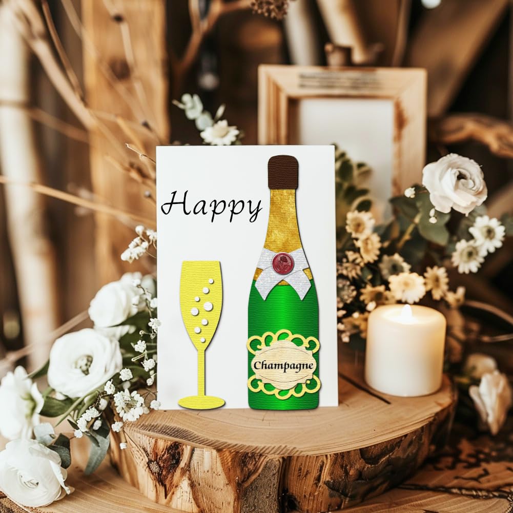 BENECREAT Celebration Wine Bottles Cutting Dies Stencil - Image 4