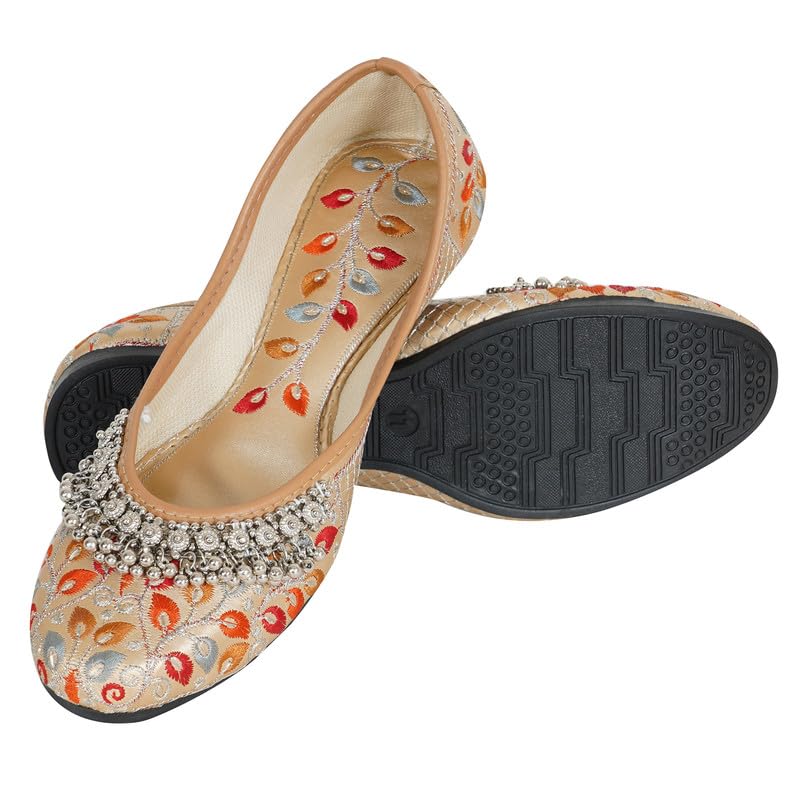 DFR Women Rajasthani Ethnic Embroidery with Payal Punjabi Mojari'...