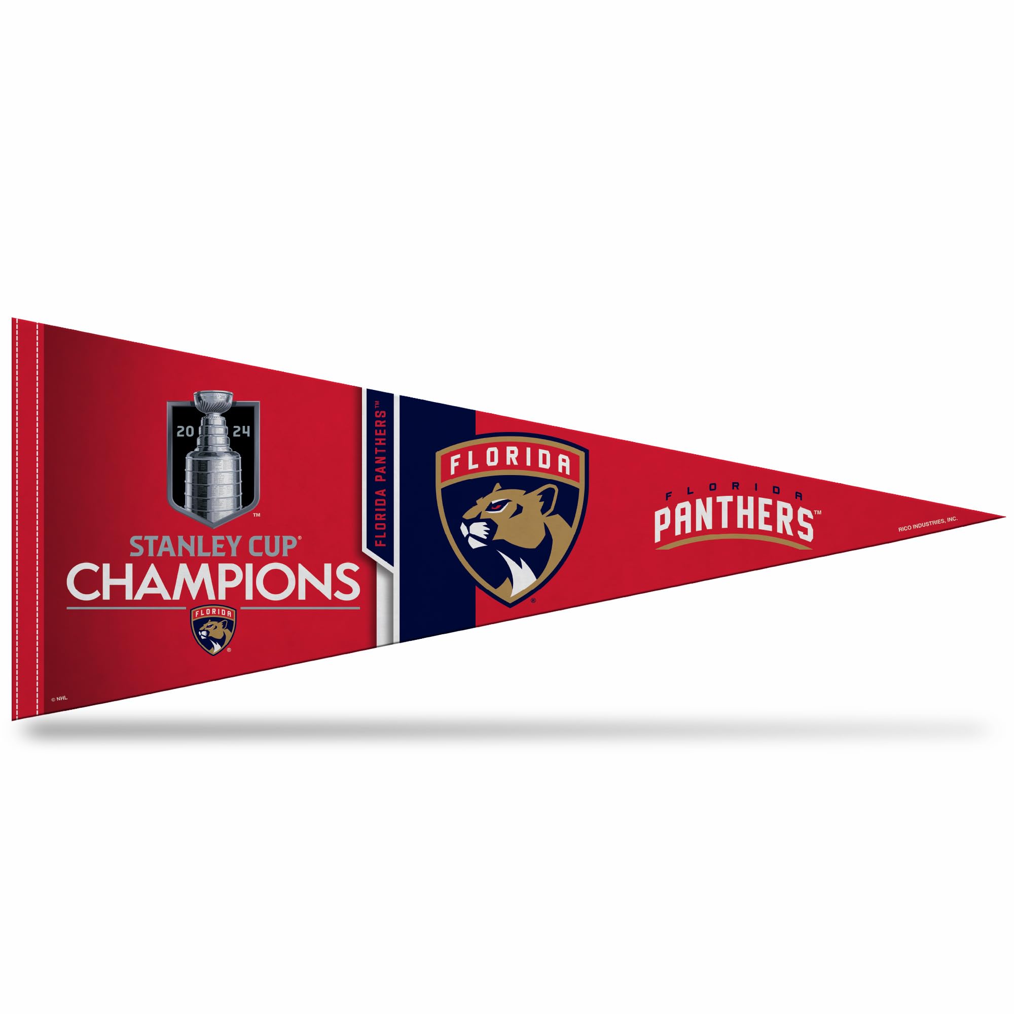Rico IndustriesNHL Hockey Florida Panthers 2024 Stanley Cup Champs 12" x 30" Felt Wall Décor Pennant - Great for Home/Bed Room/Man Cave Décor