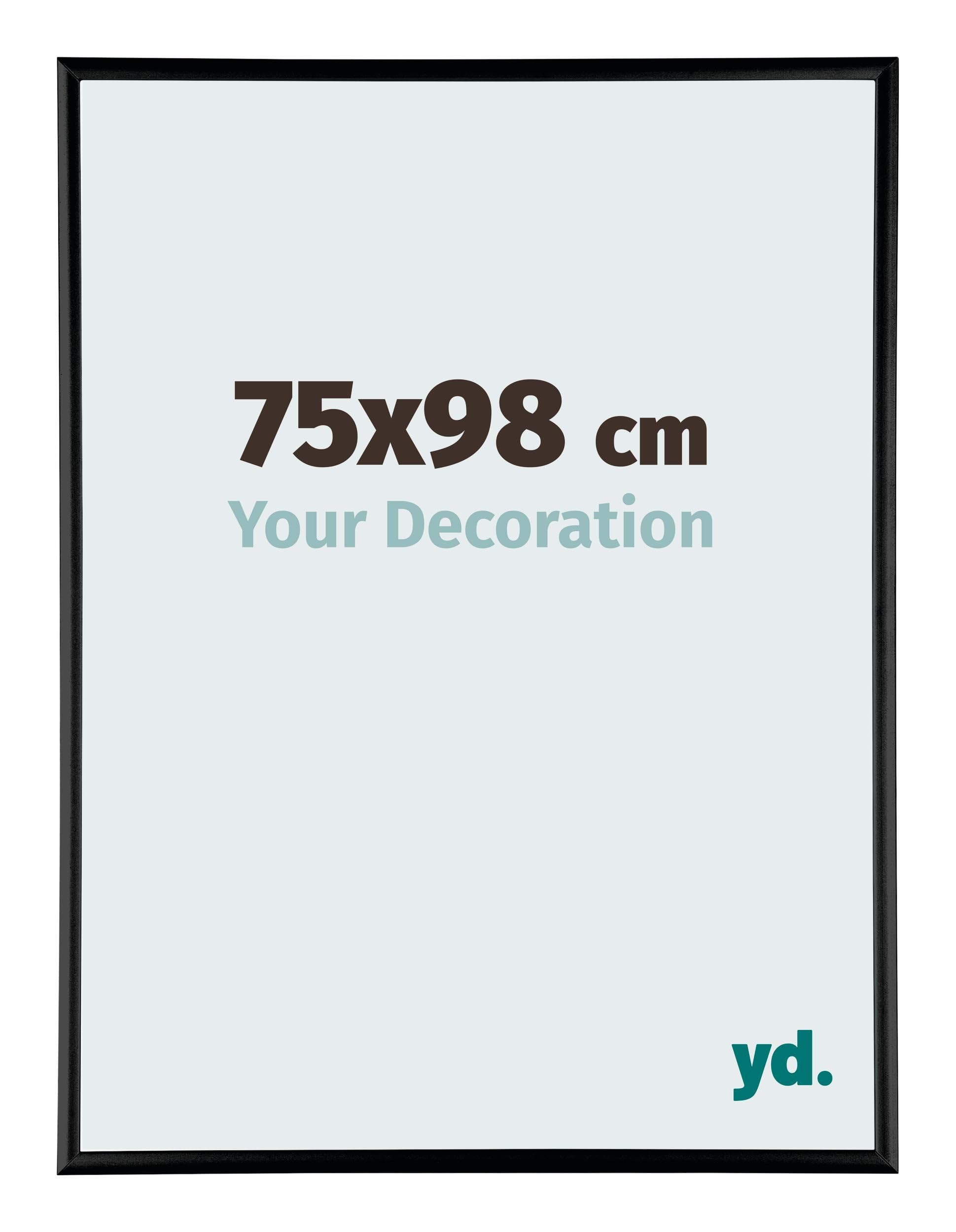 Your Decoration - Picture Frame 75x98 cm - Black High Gloss - Decorative Wall Frame in Aluminium with Antireflection - Frame 75x98 - Kent — image 1