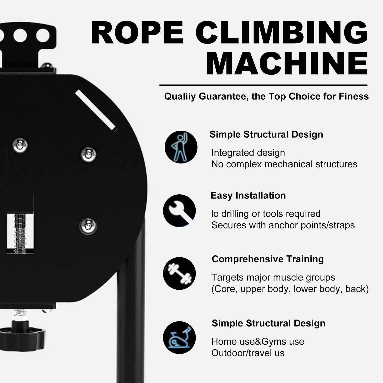 Corda da arrampicata per allenamento multifunzione Endless Rope Home Fitness Equipment, resistenza regolabile per resistenza muscolare, forza di presa, braccia, schiena, coordinazione del corpo