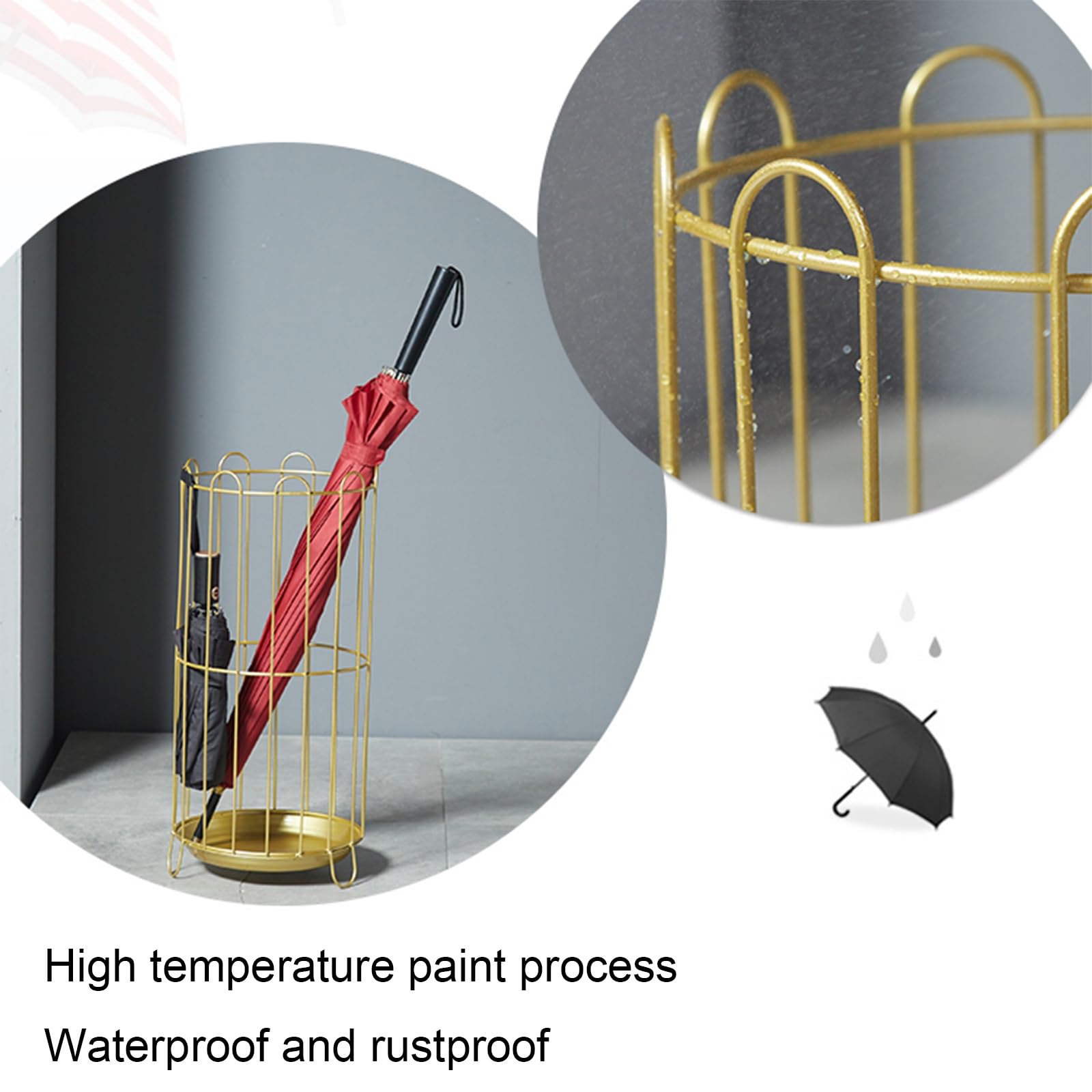 Porte-Canne en métal Noir, Support de Canne Robuste pour la Maison et Le Bureau, Porte-Parapluie, décoration d'entrée élégante, Design en métal Durable, Solution Peu enco