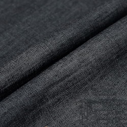 NIANTONG Tessuto Denim Morbido Tessili per La Casa Materiali Artigianali per Cucire Vestiti, Jeans Popolari, Tovaglie e Accessori per La Casa Venduto al Metro Larghezza 150cm(Size:1x1.5 m,Color:Nero)