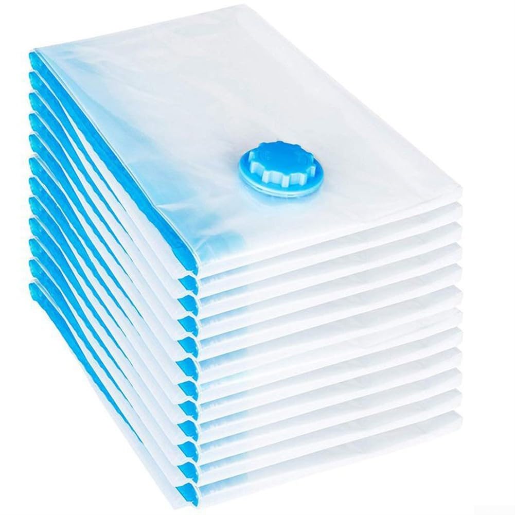 10 Stück Kleine Vakuumbeutel für Kleidung Wiederverwendbare Kleidungs Aufbewahrungsbeutel Vakuumbeutel, mit Dicht und Platzsparende Reisebeutel, für Kleidung, Bettdecken, Bettwäsche usw(100x120cm)