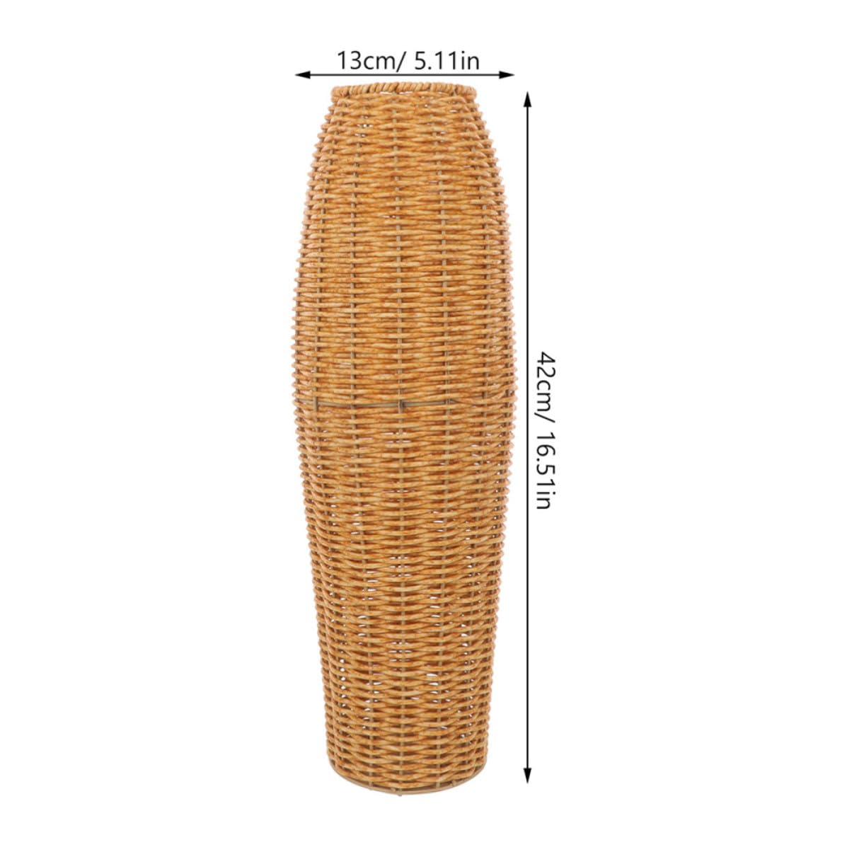 SECFOU Jarrones Decorativos Grandes de Plástico Marrón para Suelo, 2 Piezas, Estilo Rústico y Elegante, Ideales para Decoración de Mesa y Arreglos de Flores Artificiales