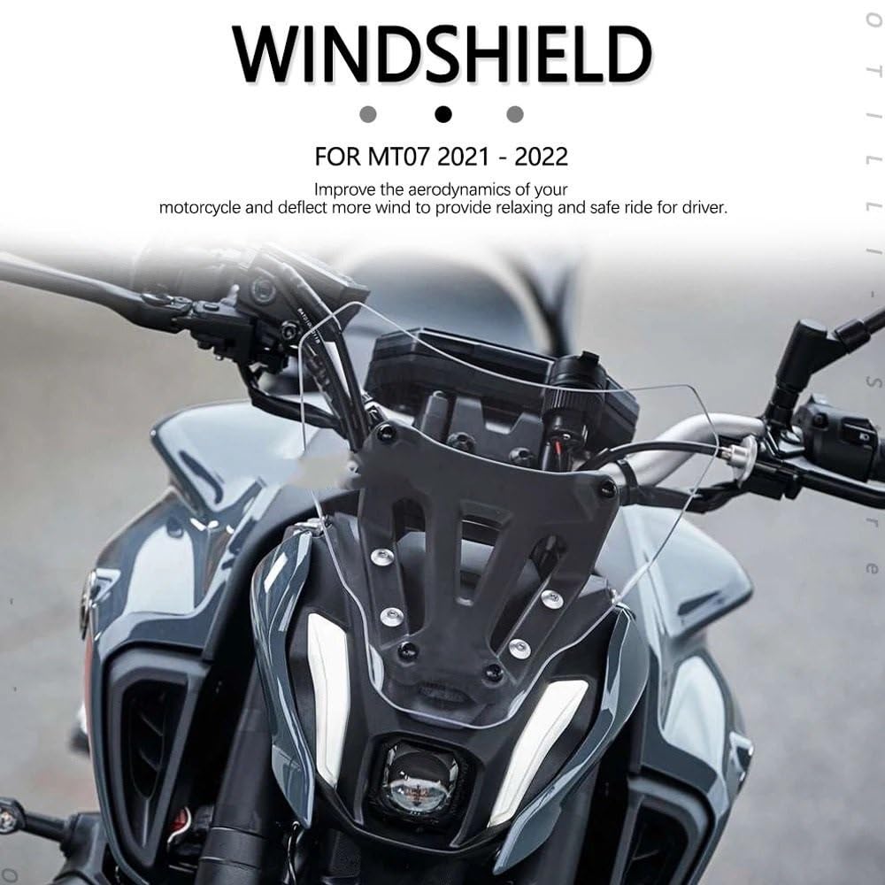Parabrezza Adatto per Yamaha MT-07 MT07 MT 07 Mt07 2021 2022 Accessori per moto Parabrezza Parabrezza Deflettore aria