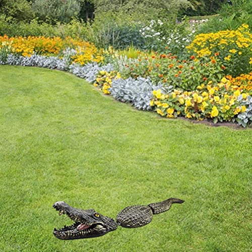 KKPLZZ Schwimmender detaillierter Krokodilkopf, Simulations-Alligatorstatue für einen Teich oder EIN Wasserspiel im Garten, Schwimmendes Krokodil- / Alligator-Gartenteich-Wasserspiel-Ornament
