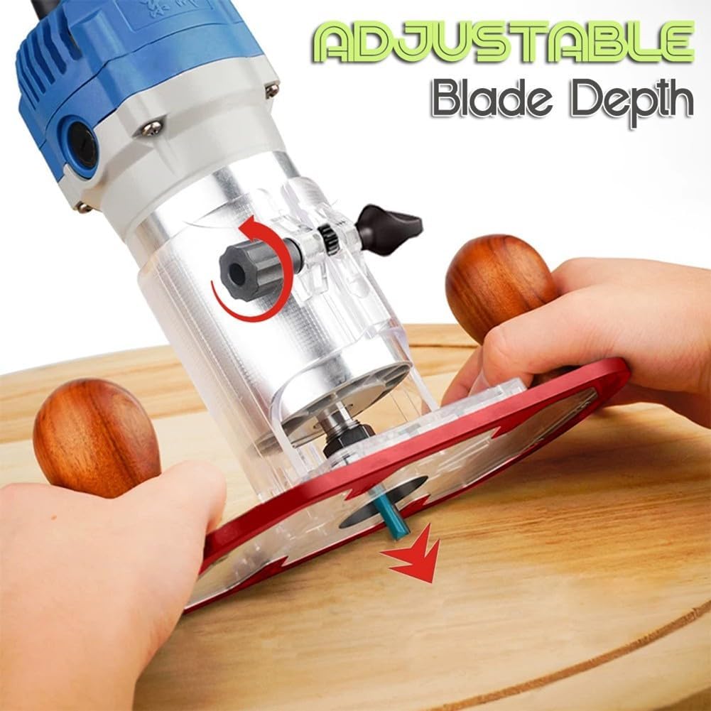 Aluminum Router Base for Woodworking Trimmer – Inverted Tilt Base with 65mm Inner Diameter, Compatible with RT0700C, DRT50, 3709, 370 – Power Milling Tool for(Red)