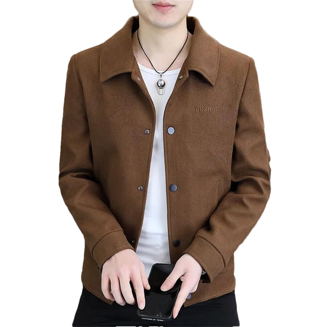 Męska wiosenna klapa slim fit biznesowa wszechstronna odzież uliczna odzież wierzchnia płaszcze haftowane kurtki