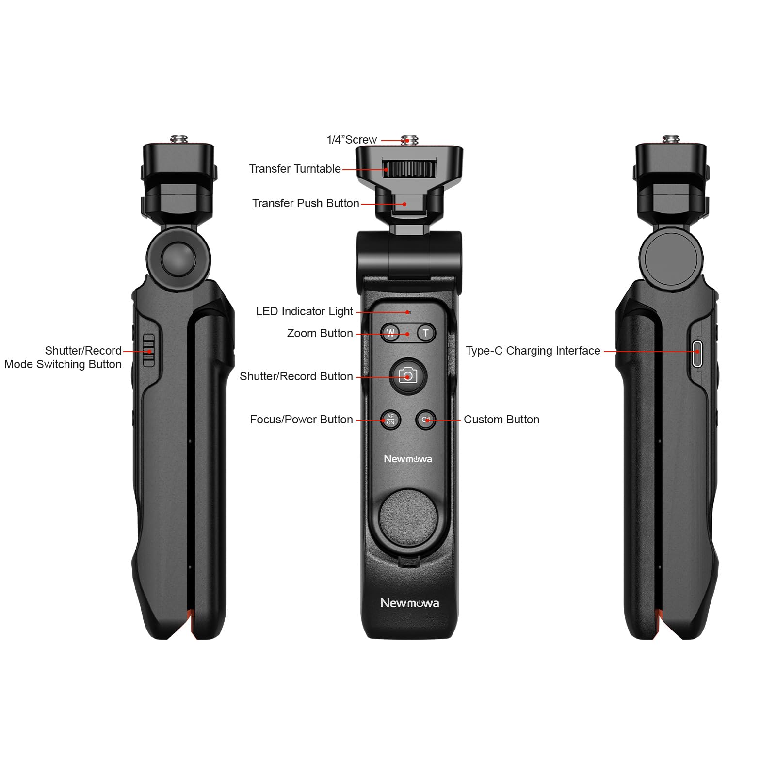 Newmowa Camera Tripod with Detachable Remote for Sony ZV-1, Canon EOS R, Nikon Z50