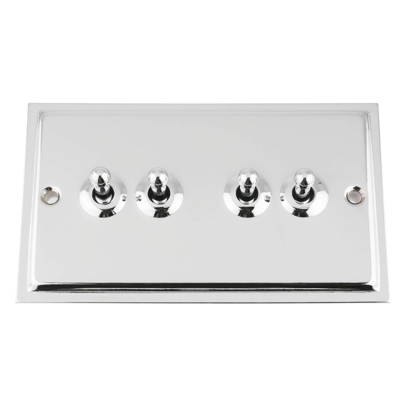 A5 Products Slimline Polished Chrome Toggle Or Dolly Switch 4 Gang