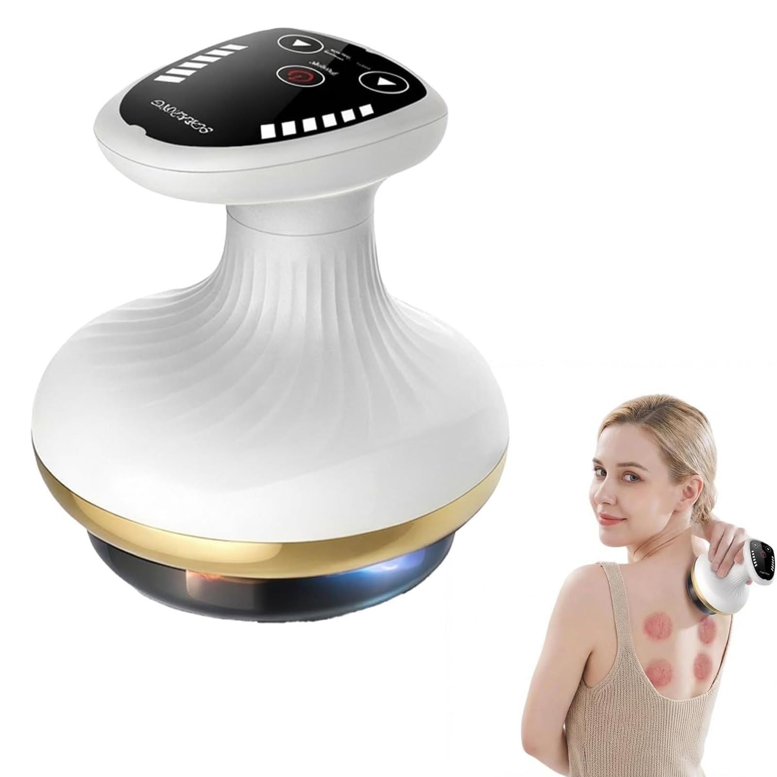 ZVD Cellulite Massaggiatore 4-in-1 con Aspirazione, Massaggiatore Biometrico, Macchinario per Cellulite,Coppetta Anticellulite, Calore e Luce Rossa per Pelle Più Tonica e (1PC)