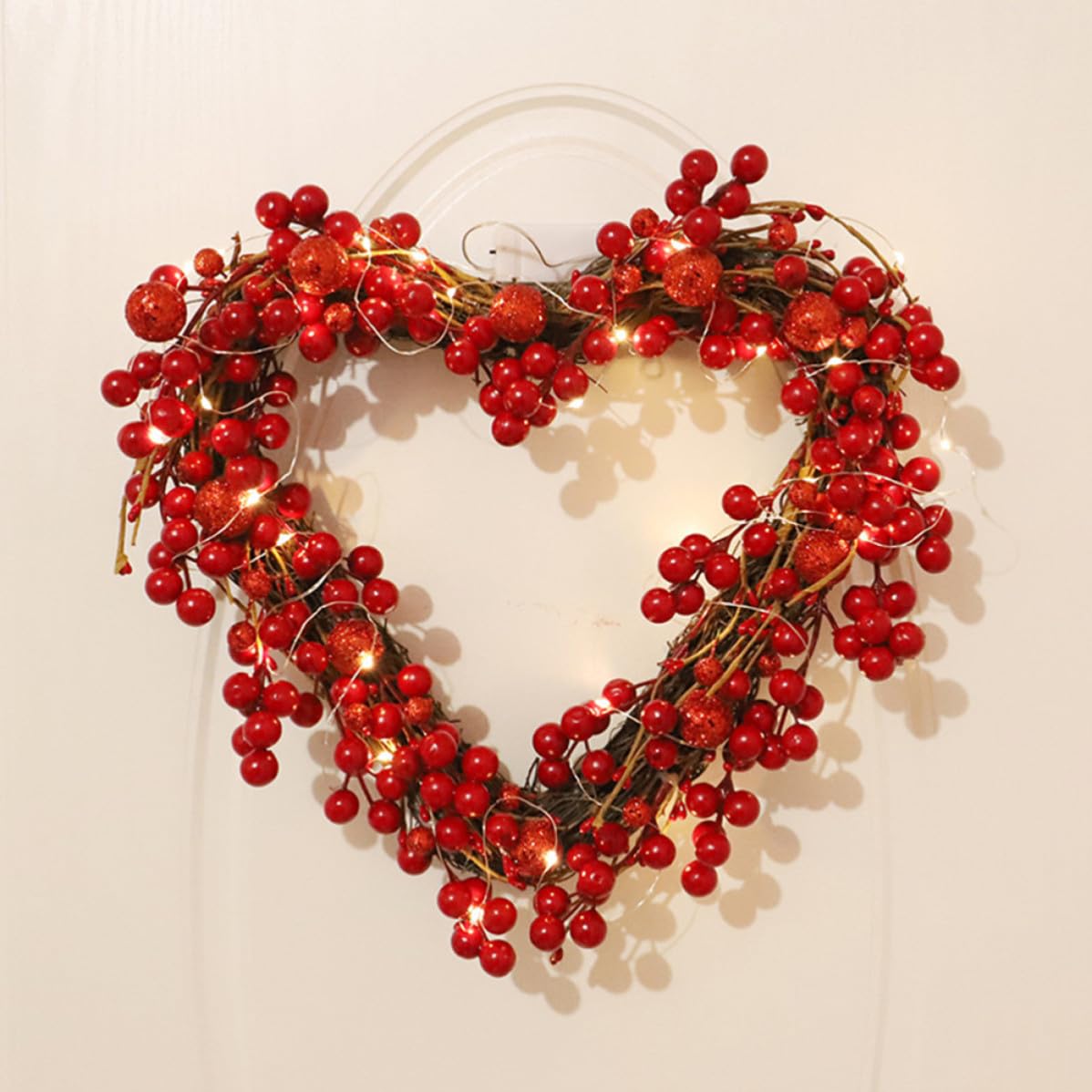 3 Pezzi Ghirlanda a Cuore Rossa per San Valentino, Decorazione Elegante