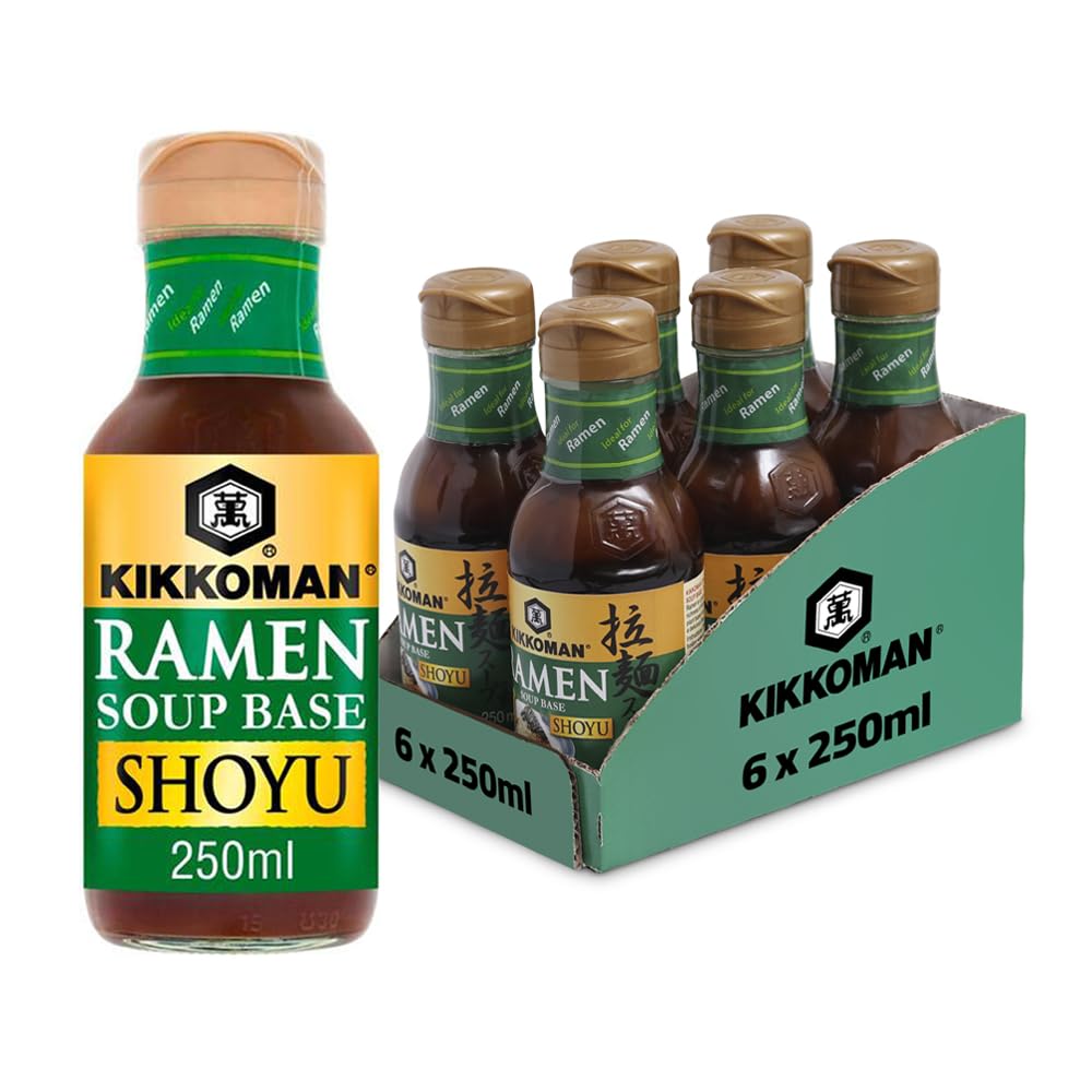 Kikkoman Ramen Soup Base – Shoyu (Soy Flavour), 250ml (Pack of 6)