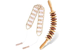 2-Piece Wooden Massage Roller Kit for Cellulite Reduction and Lymphatic Drainage: ONUEMP Wood Therapy Tools