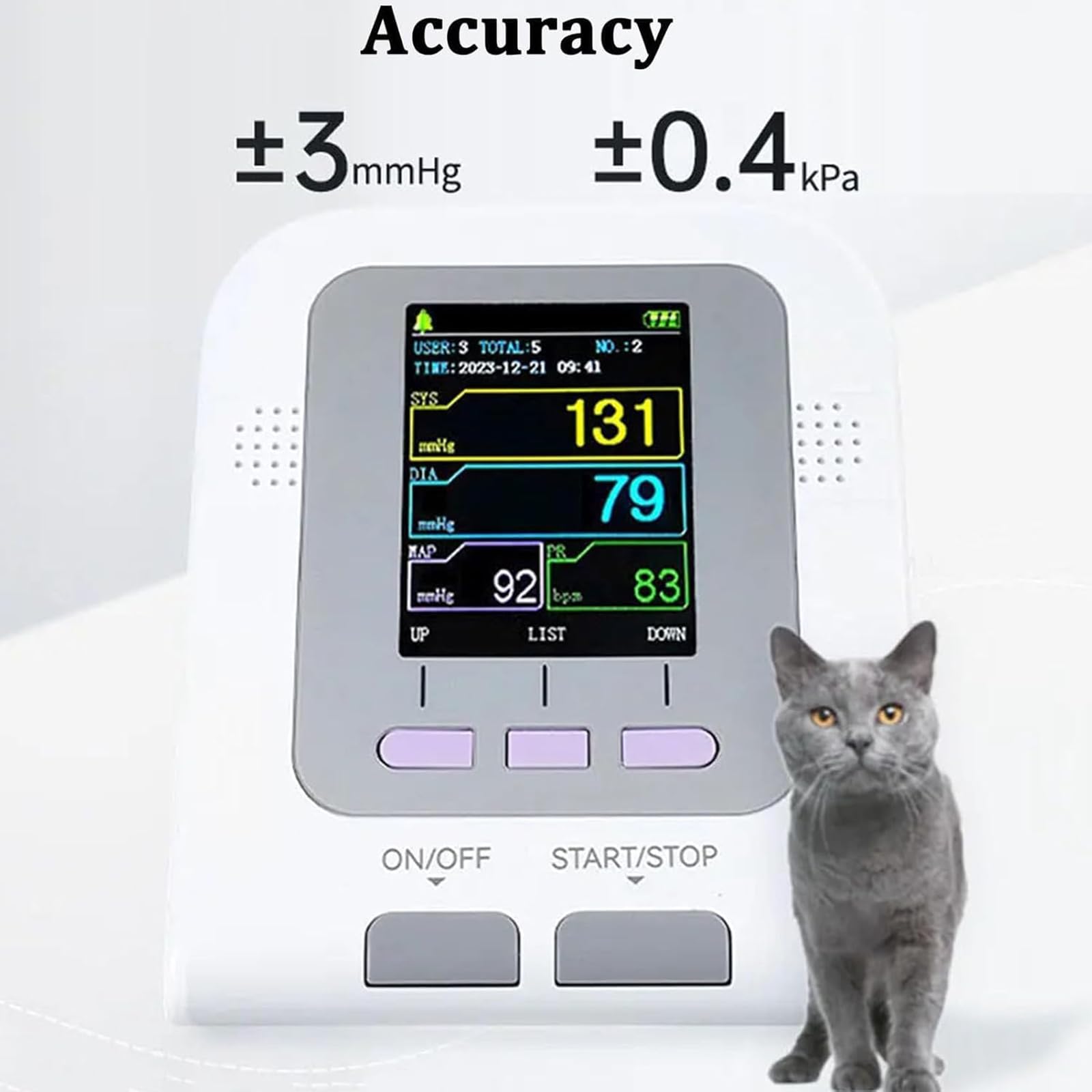 Misuratore Pressione Sanguigna Veterinario, Apparecchiatura Veterinaria Digitale, Sfigmomanometro Elettronico Con 3 Bracciali 3 Modalità, Display Digitale LCD, Per Gatti, Elefanti, Cura Degli Animali