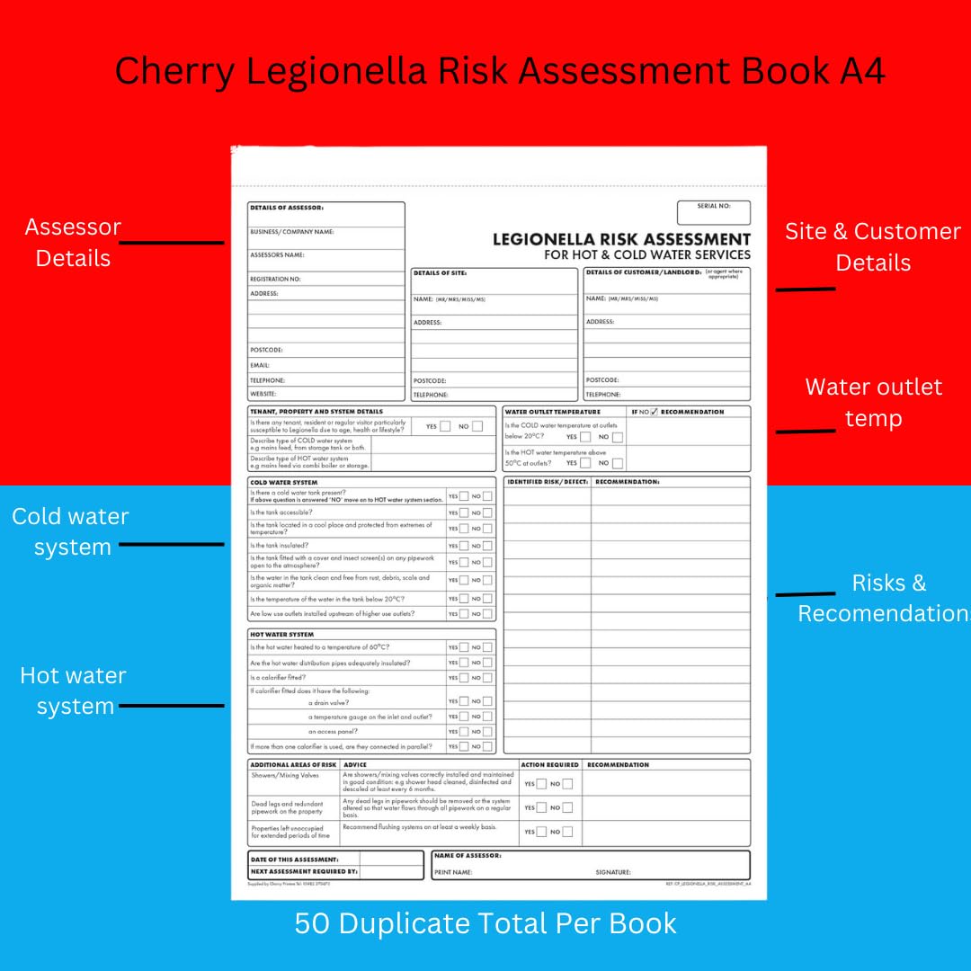 Legionella Log Book Legionella Risk Management Log Book: Prevention And ...
