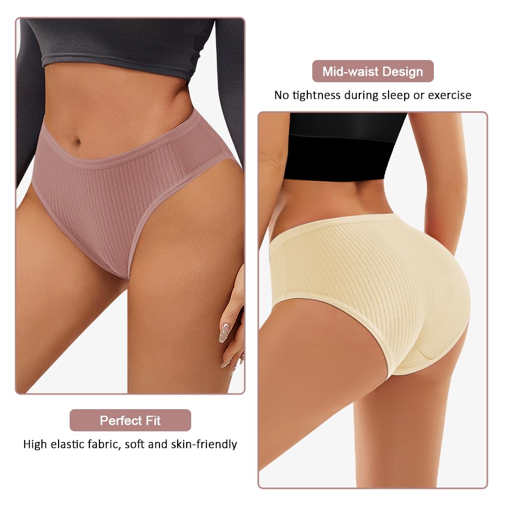 flintronic 6 Pezzi Slip Donna Cotone, Morbide e Comode Mutandine Elasticizzate in Traspirante Multipack