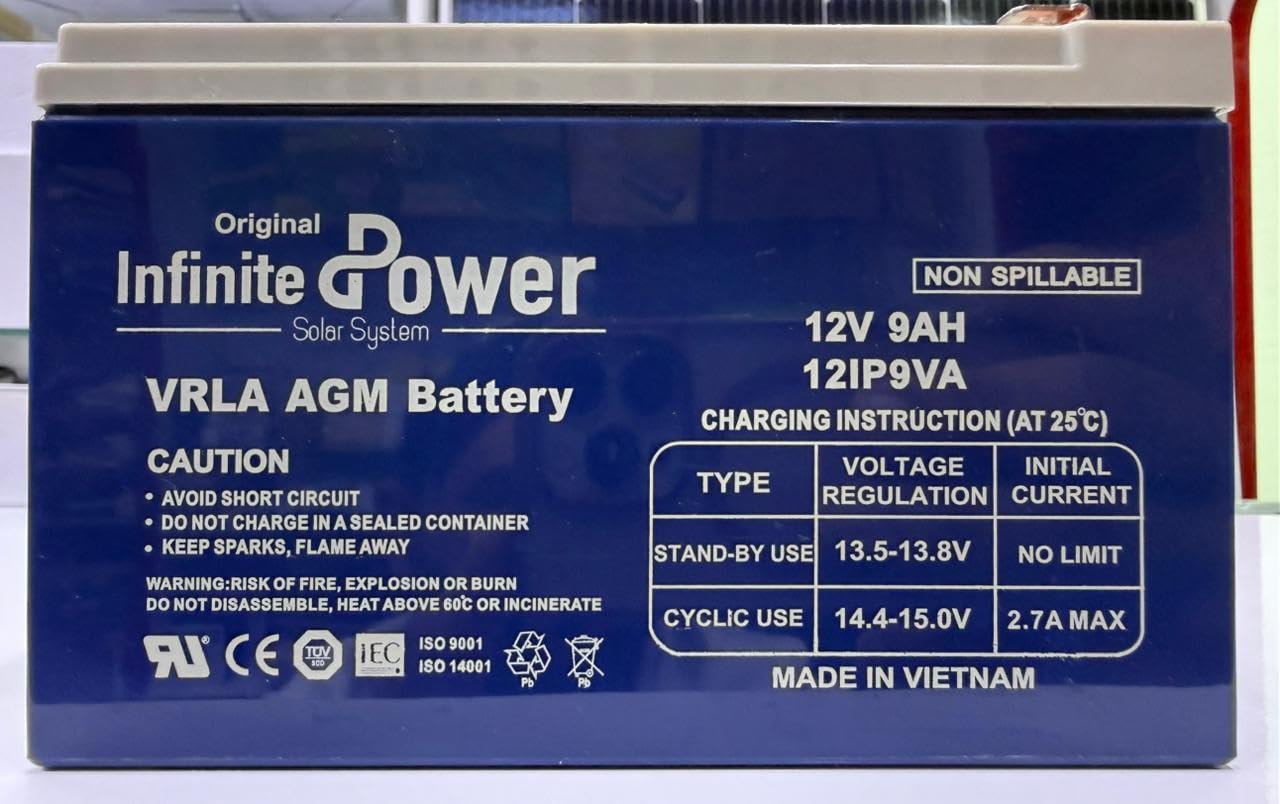 INFINTE POWER 12V 9AH SEALED RECHARGABLE REPLACMENT LEAD ACID BATTERY VRLA AGM