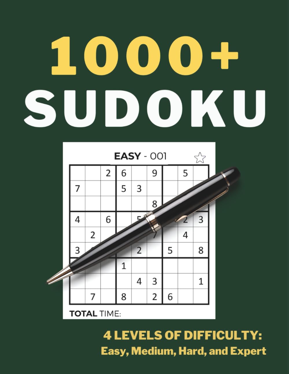 1000+ Sudoku Puzzles for Adults – Easy to Hard Levels | Print Brain Games for Adults | Stress-Relieving Puzzle Book for Focus, Logic & Memory Improvement